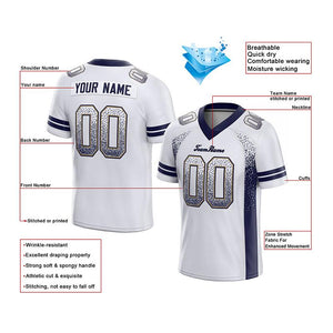 custom authentic drift fashion football jersey white-navy mesh