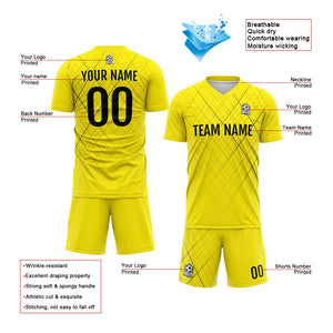Uniforme de fútbol personalizado para niños y adultos & camiseta amarilla y negra