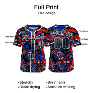 Camiseta de béisbol gris personalizada con nombre número y logotipo personalizados