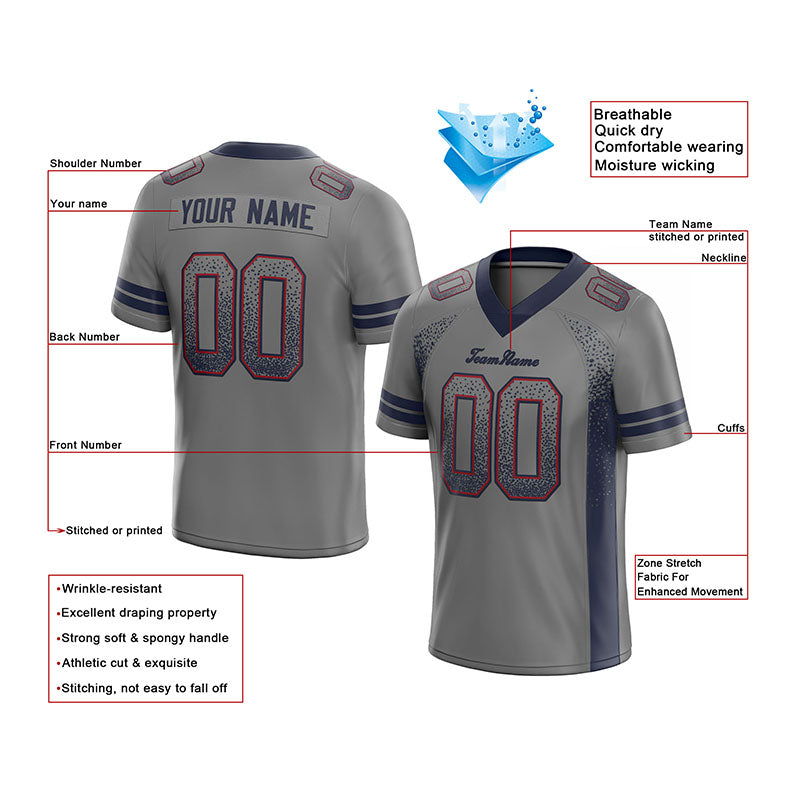 custom authentic drift fashion football jersey orange-black mesh
