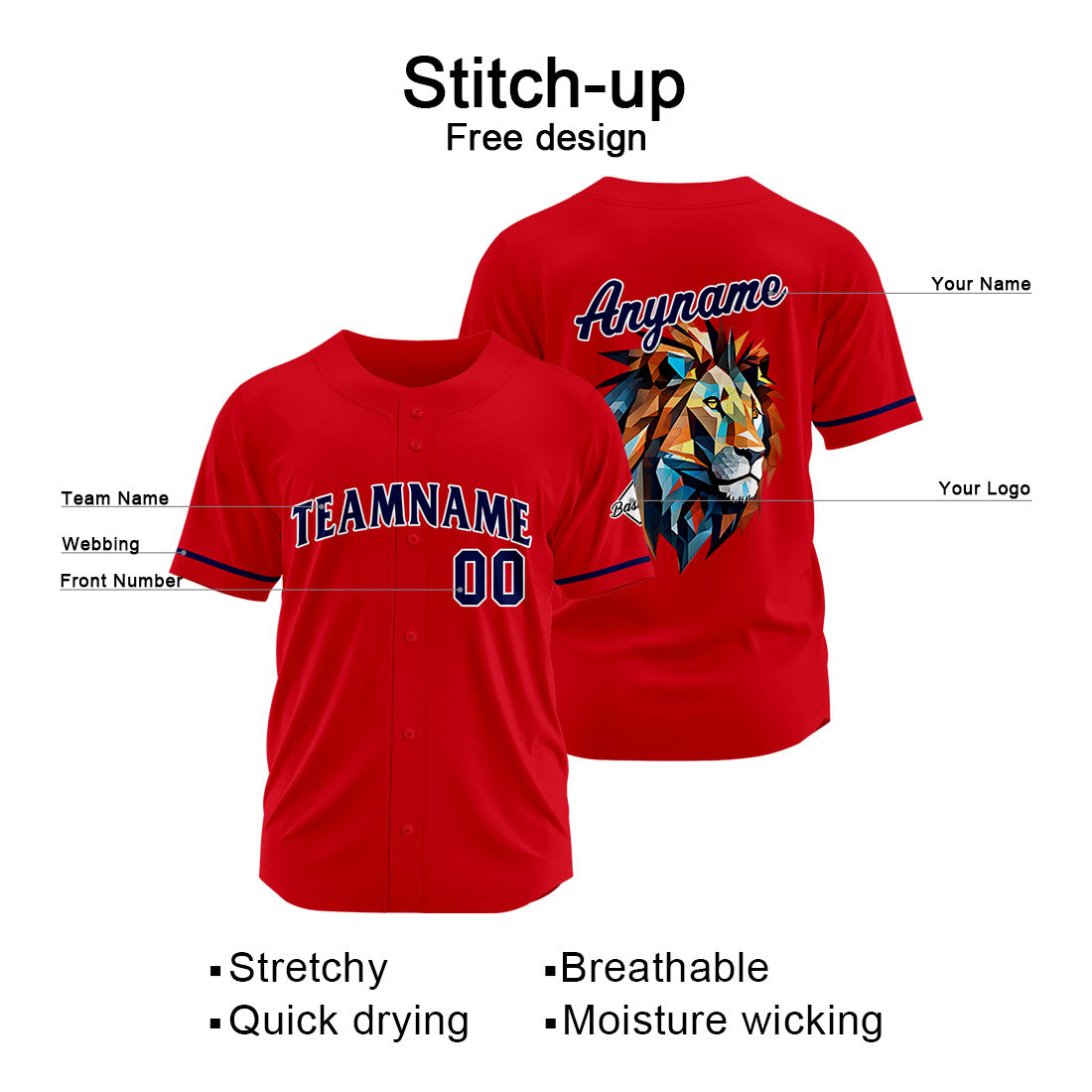 Uniformes de béisbol personalizados de alta calidad para adultos y niños & optimizados para el rendimiento & color rojo