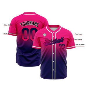 Camisetas de béisbol personalizadas con degradado nombre número y logotipo