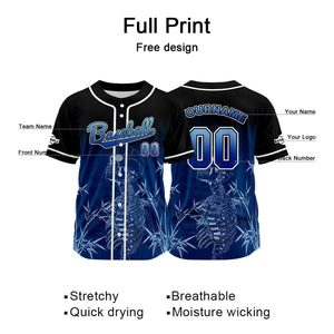 Camiseta de béisbol negra personalizada con botones para hombre mujer adulto y joven Nombre número y logotipo impresos