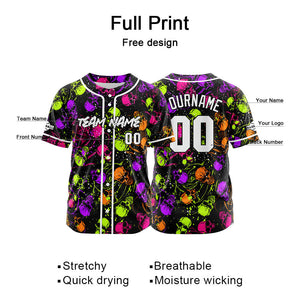 Camiseta de béisbol personalizada para hombres mujeres ni?os y jóvenes con bordados e impresión en morado y verde