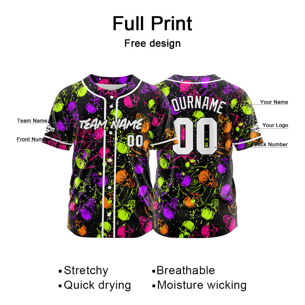 Camiseta de béisbol personalizada para hombres mujeres ni?os y jóvenes con bordados e impresión en morado y verde