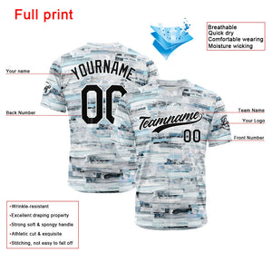 Dise?o personalizado de camiseta de béisbol con estampado a todo color y pared moteada