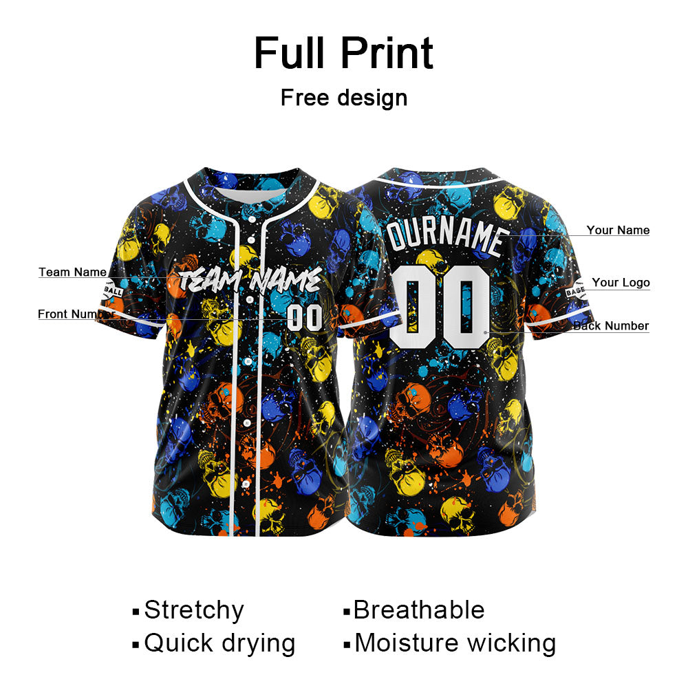 Camiseta de béisbol personalizada para hombres mujeres ni?os y jóvenes con bordados y estampados en azul y amarillo