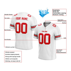 customized  authentic football jersey white-red-gray
