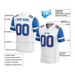 customized  authentic football jersey white-blue mesh