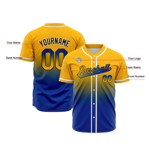 Camisetas de béisbol personalizadas con degradado nombre número y logotipo