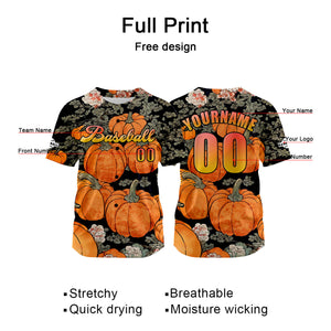 Camiseta de béisbol naranja personalizada con nombre número y logotipo personalizados