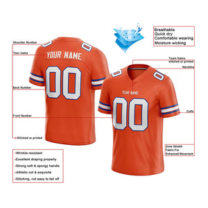 custom authentic football jersey white-royal-orange mesh
