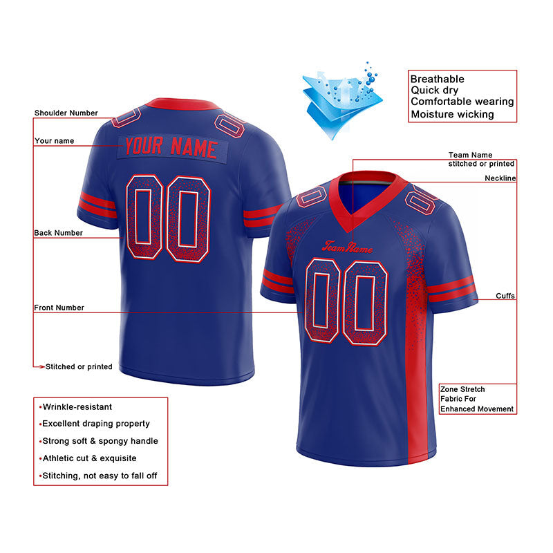custom authentic drift fashion football jersey gold-purple mesh