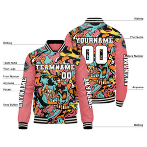 Chaquetas universitarias rosas personalizadas para hombres & mujeres y jóvenes & Chaquetas Letterman personalizadas