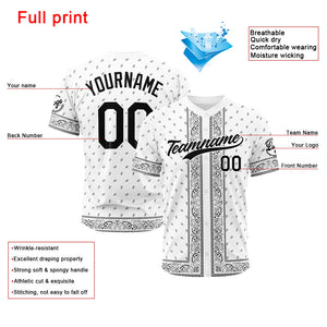Pa?uelo de béisbol con dise?o personalizado estampado a todo color - Blanco