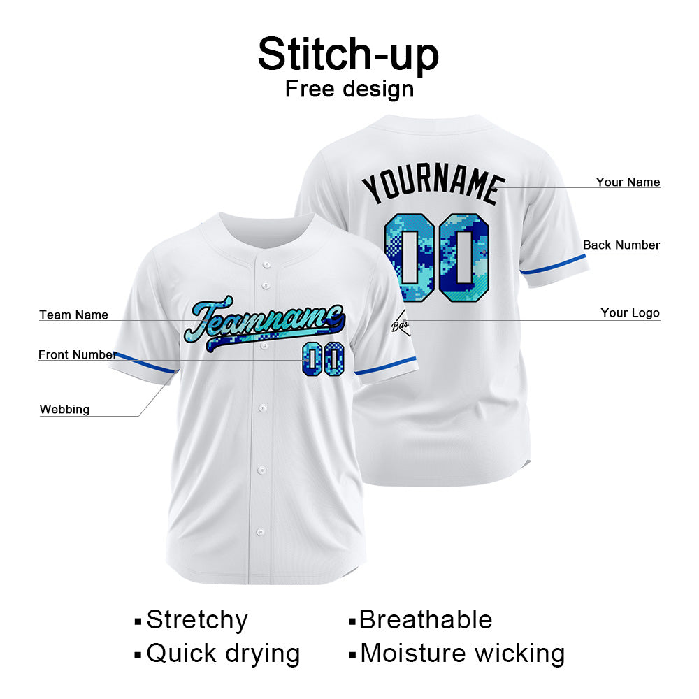 Camiseta de béisbol blanca personalizada con diseño bordado Camisetas de béisbol de hip hop personalizadas