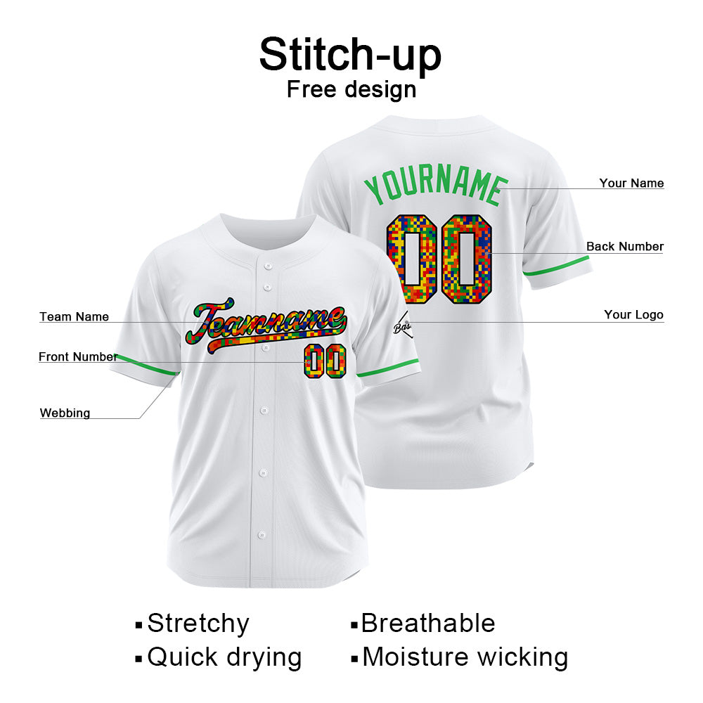 Camiseta de béisbol blanca personalizada con diseño bordado Camisetas de béisbol de hip hop personalizadas