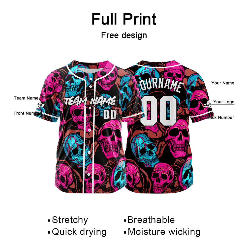 Camiseta de béisbol personalizada para hombres mujeres ni?os y jóvenes con bordados e impresión en rosa y azul