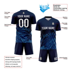Uniforme de fútbol personalizado para niños y adultos & conjunto personalizado & color azul marino