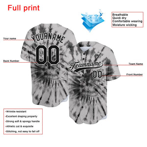 custom full print design authentic gray tie-dyed baseball jersey