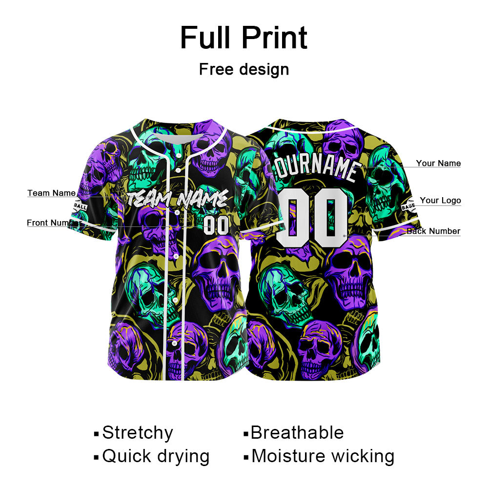 Camiseta de béisbol personalizada para hombres mujeres ni?os y jóvenes con bordados e impresión en amarillo y morado