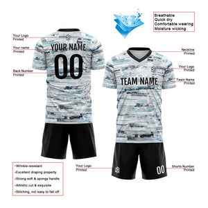 Uniforme de fútbol personalizado para niños y adultos & conjunto personalizado & camiseta azul claro & fondo de pantalla