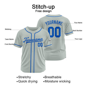 Camiseta de béisbol personalizada con diseño bordado & estilo hip hop & color gris-azul marino