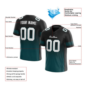 custom authentic gradient fashion football jersey black-green