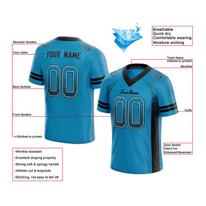 team custom authentic drift fashion football jersey gray-blue mesh