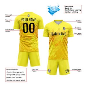 Uniforme de fútbol personalizado & camiseta para niños y adultos & conjunto personalizado & camiseta amarilla