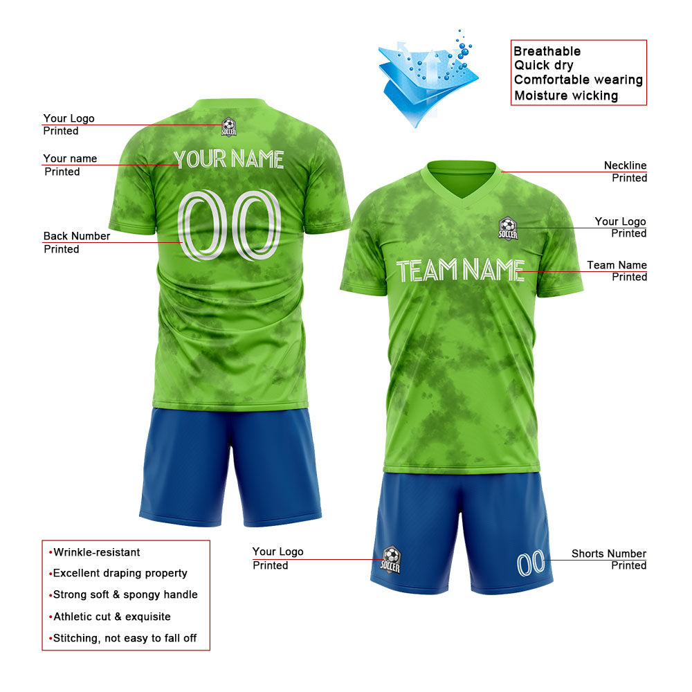 custom soccer uniform jersey kids adults personalized set jersey shirt green