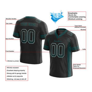 custom authentic drift fashion football jersey black-midnight green mesh