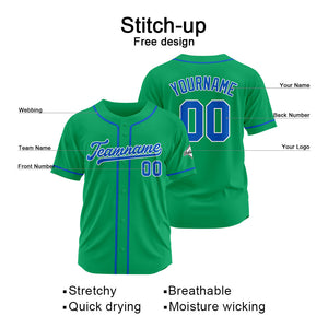 Camiseta de béisbol personalizada con diseño bordado & estilo hip hop & color verde-azul marino