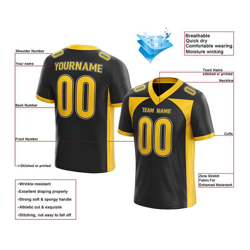 custom authentic football jersey navy-red-white