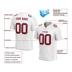customized  authentic football jersey white-red mesh