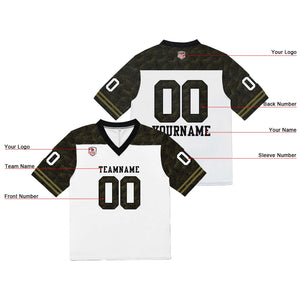 Camiseta de fútbol personalizada con nombre y número del equipo bordados-en blanco-negro y verde oscuro
