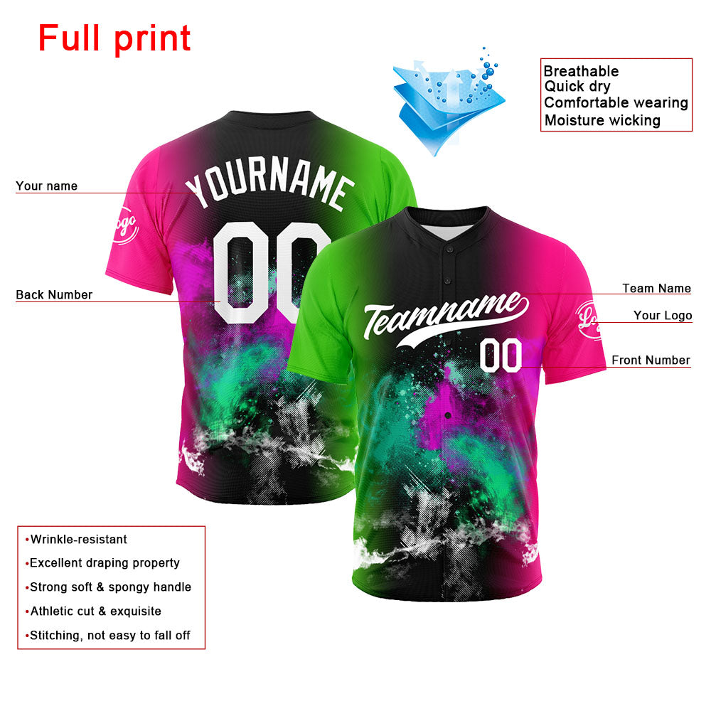 Dise?o personalizado de estampado completo para camisetas de béisbol en aerosol