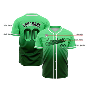 Camisetas de béisbol personalizadas con degradado nombre número y logotipo