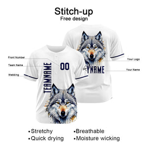 Uniformes de béisbol personalizados Wolf - Blanco de alta calidad para adultos y niños & optimizados para el rendimiento