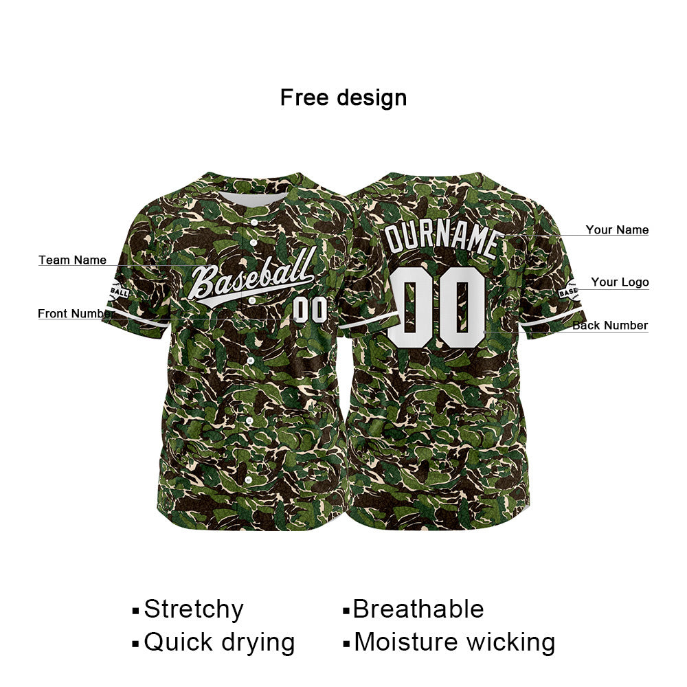 Camiseta de béisbol con dise?o personalizado estampado a todo color verde y negro