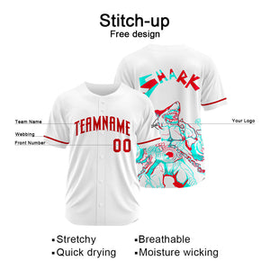 Uniformes de béisbol personalizados Shark-White&Red de alta calidad para adultos y niños & optimizados para el rendimiento
