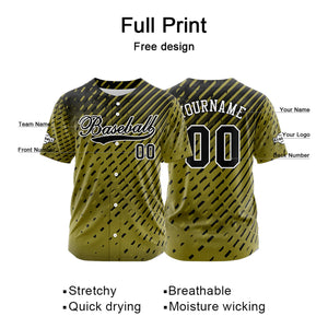 Camiseta de béisbol amarilla personalizada con botones para hombre mujer adulto y joven Estampado de nombre número y logotipo