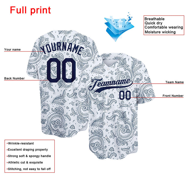 custom full print design authentic bandanna baseball jersey