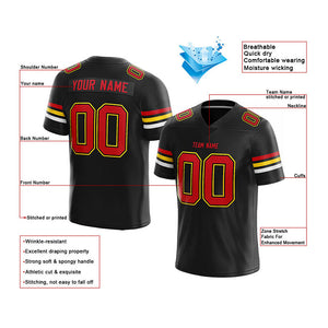 customized  authentic football jersey black-red-yellow