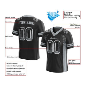 custom authentic drift fashion football jersey white-black mesh