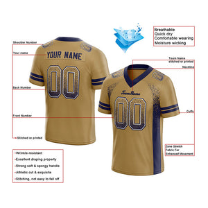 custom authentic drift fashion football jersey gold-navy mesh