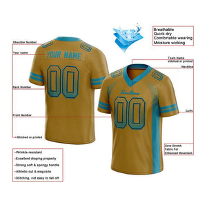 custom authentic drift fashion football jersey black-teal mesh