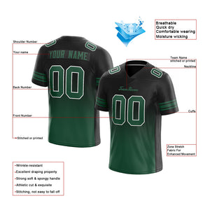 custom authentic gradient fashion football jersey black-green