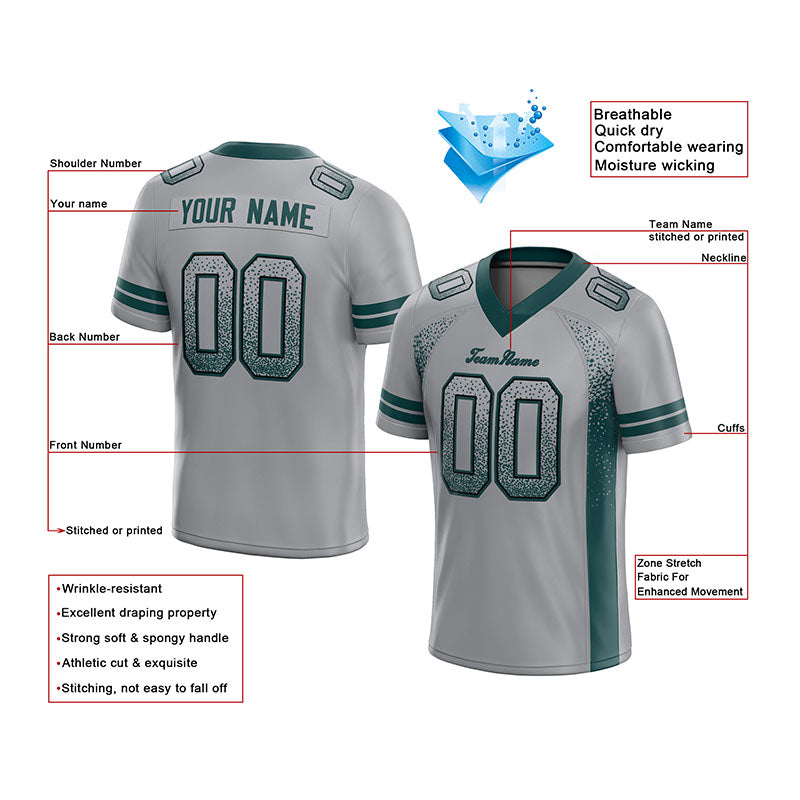 custom authentic drift fashion football jersey black-midnight green mesh