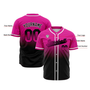 Camisetas de béisbol personalizadas con degradado nombre número y logotipo